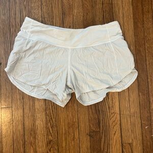 Women's Lululemon athletica White speed up 4” Shorts